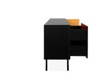 Lowboard >Lafayette< in Schwarz - 184.5x81x40cm (BxHxT)