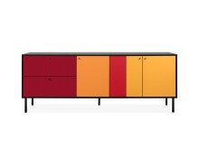 Lowboard >Lafayette< in Schwarz - 184.5x81x40cm...