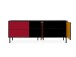 Lowboard >Lafayette< in Schwarz - 184.5x81x40cm (BxHxT)