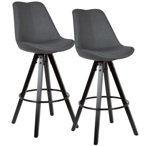 Barhocker (2er Set) in Schwarz - 53x49x113 (LxBxH)