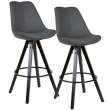 Barhocker (2er Set) in Schwarz - 53x49x113 (LxBxH)