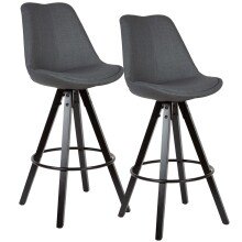Barhocker (2er Set) in Schwarz - 53x49x113 (LxBxH)