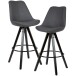Barhocker (2er Set) in Schwarz - 53x49x113 (LxBxH)