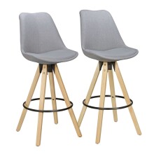 Barhocker (2er Set) in Grau - 45x45x113 (LxBxH)