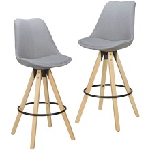 Barhocker (2er Set) in Grau - 45x45x113 (LxBxH)