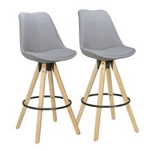 Barhocker (2er Set) in Grau - 45x45x113 (LxBxH)