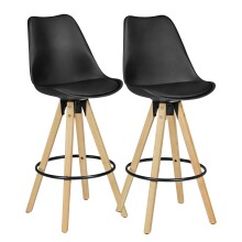 Barhocker (2er Set) in Schwarz - 45x45x113cm (LxBxH)