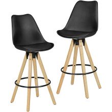Barhocker (2er Set) in Schwarz - 45x45x113cm (LxBxH)