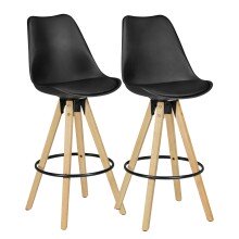 Barhocker (2er Set) in Schwarz - 45x45x113cm (LxBxH)