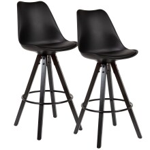 Barhocker (2er Set) in Schwarz - 49x53x113cm (LxBxH)