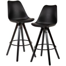 Barhocker (2er Set) in Schwarz - 49x53x113cm (LxBxH)