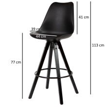 Barhocker (2er Set) in Schwarz - 49x53x113cm (LxBxH)