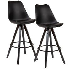 Barhocker (2er Set) in Schwarz - 49x53x113cm (LxBxH)