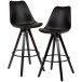 Barhocker (2er Set) in Schwarz - 49x53x113cm (LxBxH)