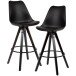 Barhocker (2er Set) in Schwarz - 49x53x113cm (LxBxH)