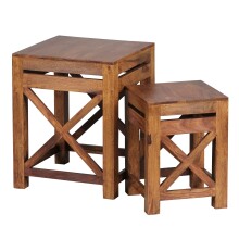 Satztisch (2er Set) in Braun - 40x40x50 (LxBxH)