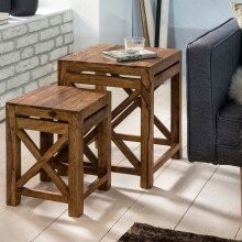 Satztisch (2er Set) in Braun - 40x40x50 (LxBxH)