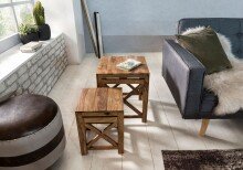 Satztisch (2er Set) in Braun - 40x40x50 (LxBxH)