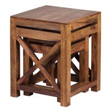 Satztisch (2er Set) in Braun - 40x40x50 (LxBxH)
