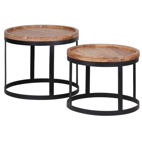 Satztisch (2er Set) in Schwarz - 45 (H)
