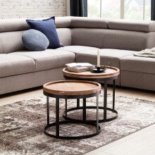 Satztisch (2er Set) in Schwarz - 45 (H)