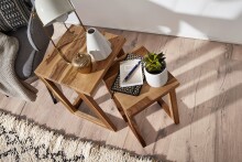 Satztisch (2er Set) in Braun - 36x36x50 (LxBxH)