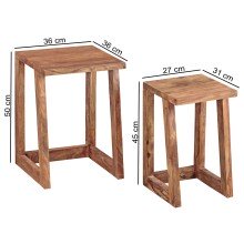 Satztisch (2er Set) in Braun - 36x36x50 (LxBxH)