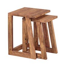 Satztisch (2er Set) in Braun - 36x36x50 (LxBxH)