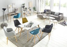 4-Fußstuhl (2er Set) in Schwarz - 49x52x87 (LxBxH)