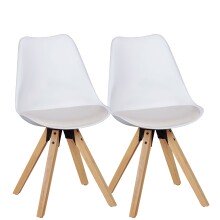 4-Fußstuhl (2er Set) in Weiß - 49x52x87cm...