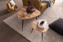 Satztisch (2er Set) in Braun - 60x60x51 (LxBxH)