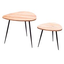 Satztisch (2er Set) in Braun - 60x60x51 (LxBxH)