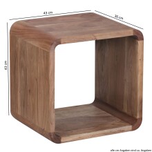 Satztisch (2er Set) in Braun aus Massivholz Akazie - 36x43x43cm (LxBxH)
