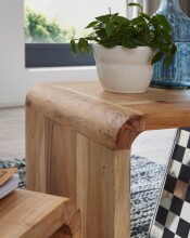Satztisch (2er Set) in Braun aus Massivholz Akazie - 36x43x43cm (LxBxH)