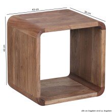 Satztisch (2er Set) in Braun aus Massivholz Akazie - 36x43x43cm (LxBxH)