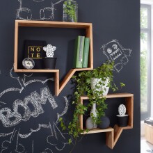 Wandregal (2er Set) in Braun - 50x13x49 (LxBxH)