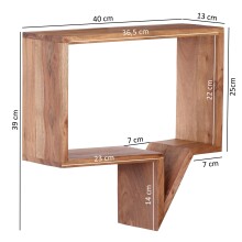 Wandregal (2er Set) in Braun - 50x13x49 (LxBxH)