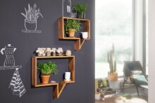 Wandregal (2er Set) in Braun - 50x13x49 (LxBxH)