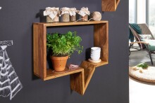 Wandregal (2er Set) in Braun - 50x13x49 (LxBxH)