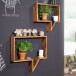 Wandregal (2er Set) in Braun - 50x13x49 (LxBxH)