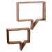 Wandregal (2er Set) in Braun - 50x13x49 (LxBxH)