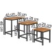 Satztisch (3er Set) in Braun - 30x45x45 (LxBxH)