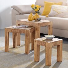 Satztisch (3er Set) in Braun - 36x50x45 (LxBxH)