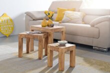 Satztisch (3er Set) in Braun - 36x50x45 (LxBxH)