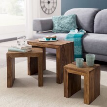 Satztisch (3er Set) in Braun - 30x50x45cm (LxBxH)