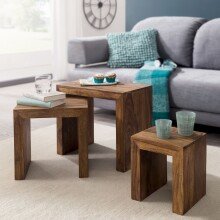 Satztisch (3er Set) in Braun - 30x50x45cm (LxBxH)