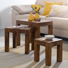 Satztisch (3er Set) in Braun - 35x45x50 (LxBxH)