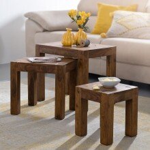 Satztisch (3er Set) in Braun - 35x45x50 (LxBxH)