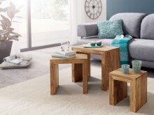 Satztisch (3er Set) in Braun - 30x45x50cm (LxBxH)