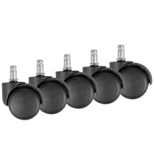Möbelrolle (5er Set) in Schwarz aus 100% Polyurethan...